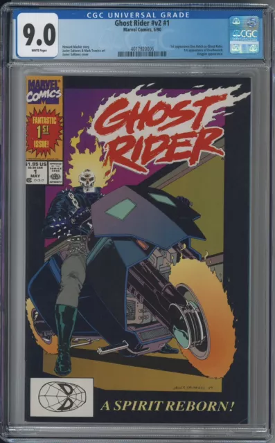 Ghost Rider 1 v2 CGC 9.0 VF/NM 1st app Dan Ketch Marvel 1990 KEY ISSUE!!