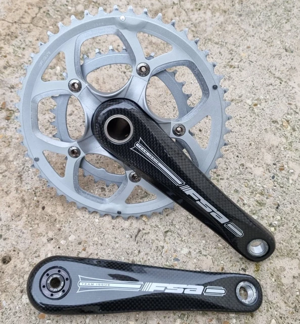 FSA Team Issue Carbon Kettensatz Kurbelsatz Kurbel 48/34 Ringe 175 mm Arme
