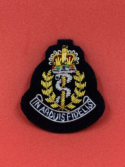 RAMC Officers Beret Cap Badge Royal Army Medical Corps Bullion Wire Badge Black