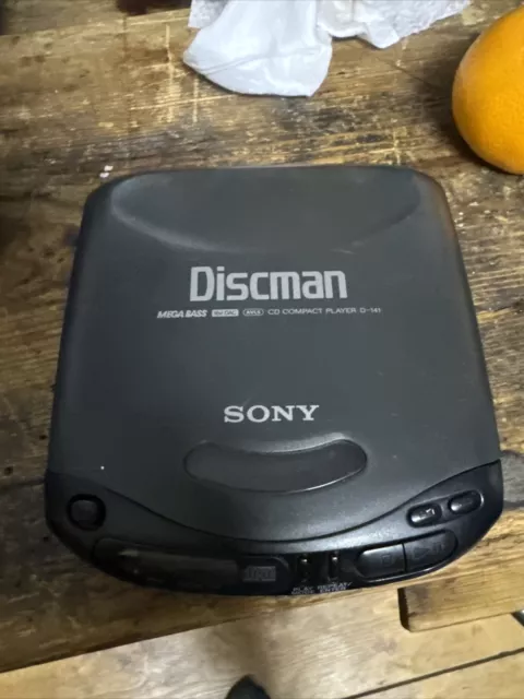 Sony Discman Lettore CD compatto D-141 Audio digitale vintage nero megabass