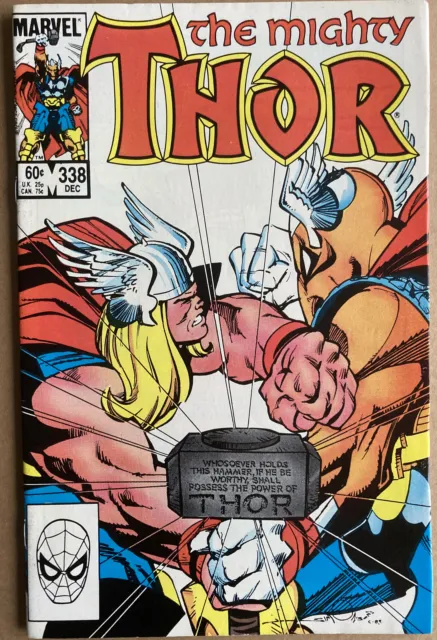 THE MIGHTY THOR #338 VF December 1983 2nd Appearance Beta Ray Bill Nice Key 🔑