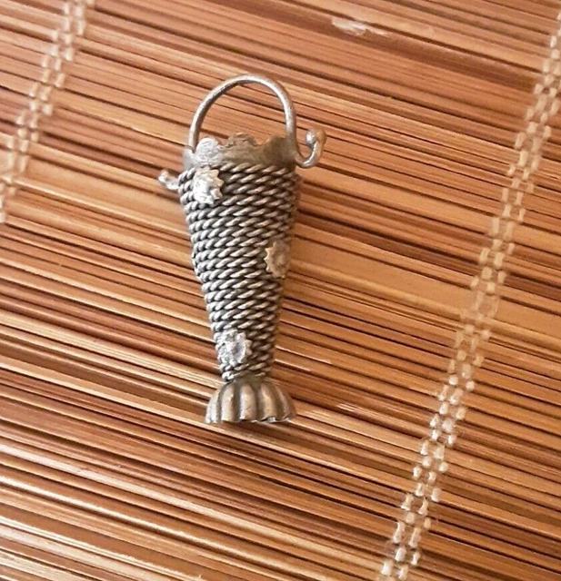 Ciondolo Cestino Antico Argento 800