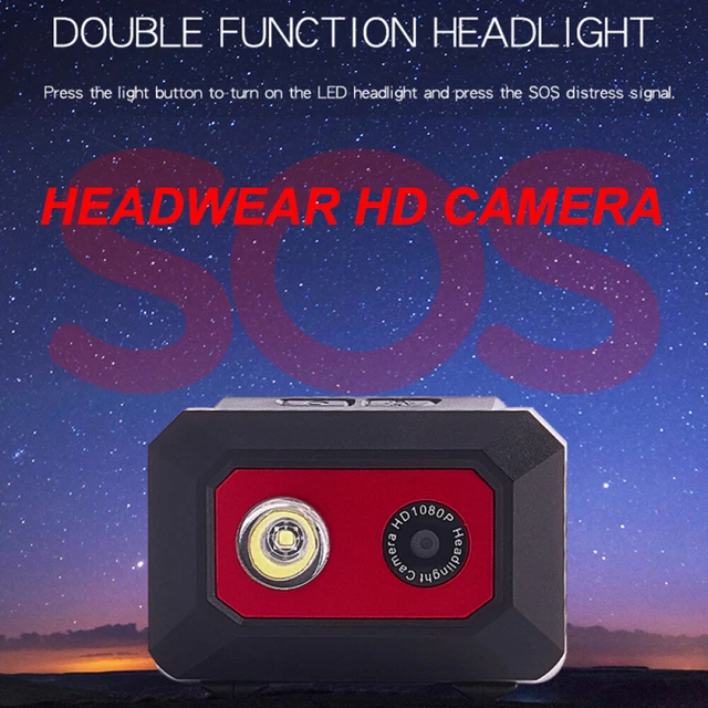 2 IN 1 Head-mounted Camera 1080P Night Vision HD Sports Camcorder Micro ...