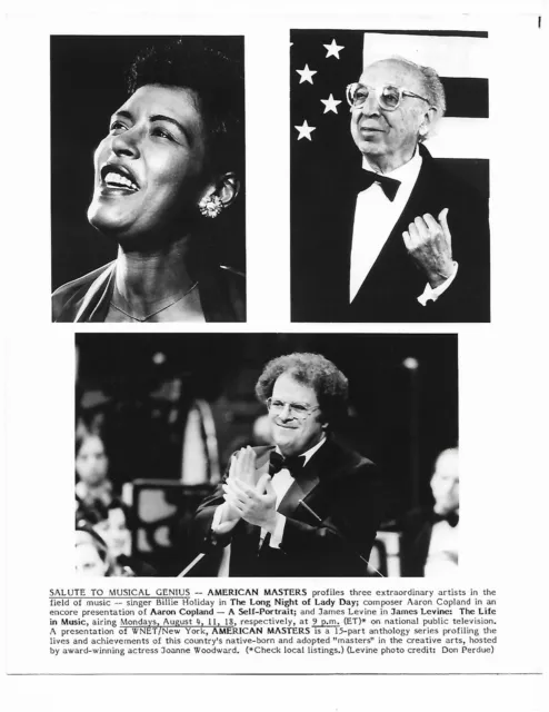 8 x 10 Original Photo Billie Holiday Aaron Copland James Levines Salut À Musique