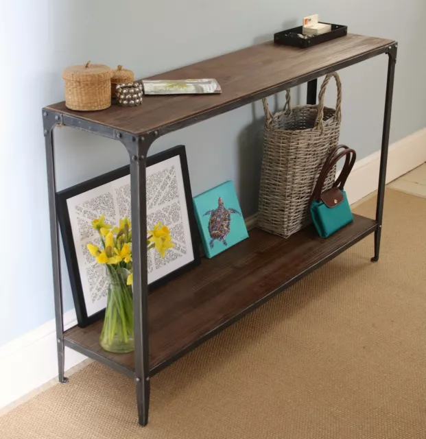 Console Hall Table Urban Vintage Industrial Rustic - Pewter