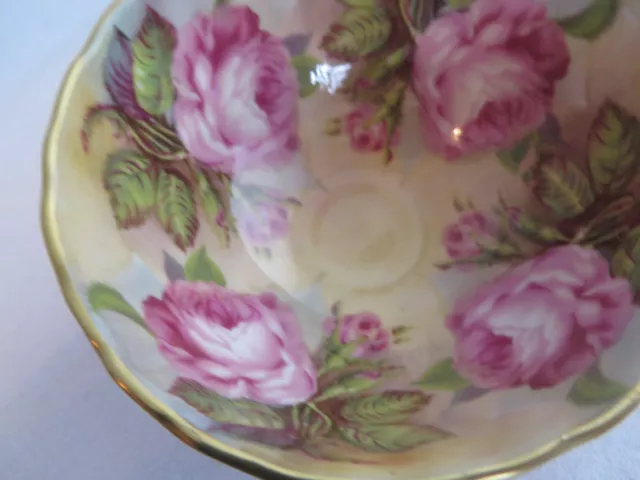 Vintage Aynsley Fine English Bone China Pink Tea Cup & Saucer Roses Gold 3