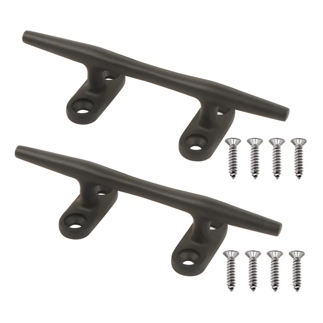 Boat Cleat Black Stainless Steel Marine Dock Cleat Deck Cleat with Screws ...