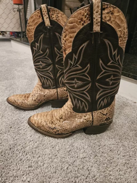 ARIAT SIZE 8D Black Stitched Leather Men s Cowboy Western Gorgeous