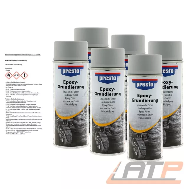 6x 400ml PRESTO EPOXY-GRUNDIERUNG EPOXY HARZ GRAU KORROSIONSSCHUTZ PRIMER