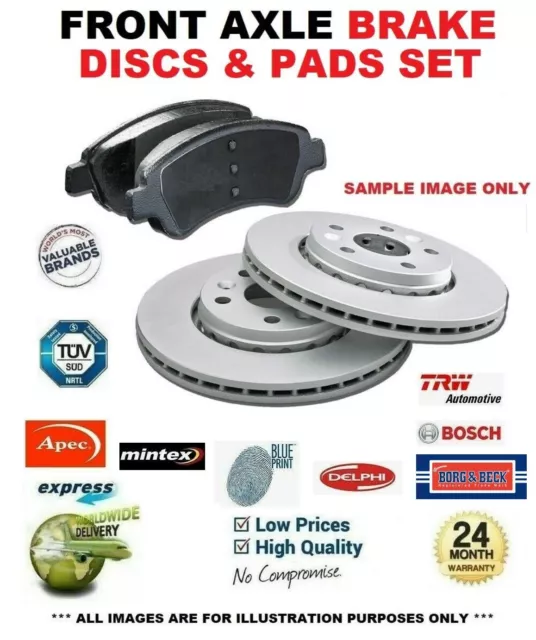 FRONT AXLE BRAKE DISCS and PADS SET for DACIA LOGAN MCV II 1.2 2013->on