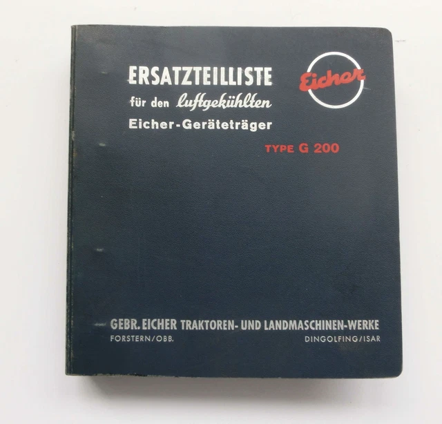 EICHER TYPE G 200 device carrier spare parts list tug original £77.40
