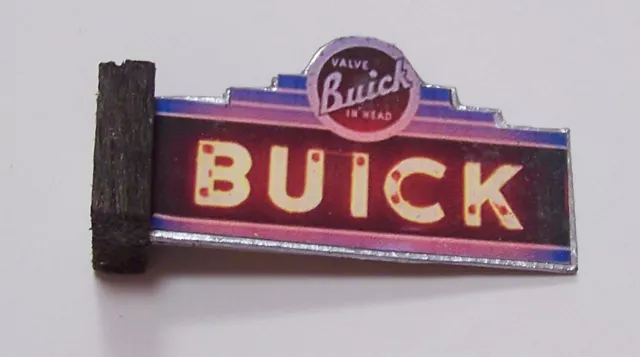 1/24 Diorama Outdoor Vintage Buick Car Dealer Neon Looking 2-Sided Sign