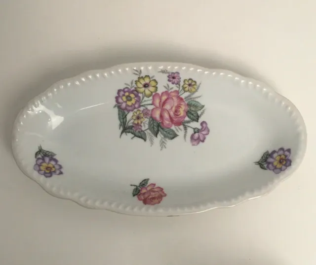 Vintage Bernardaud B&Co Limoges France Oval Plate With Floral Design