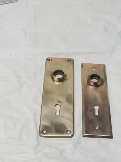 Lot of 2 Vintage Brass  Face  plates w/ Key Hole