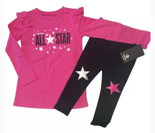 Converse All Star 2 Piece Set New With Tags Size 24 Months Pink/Black