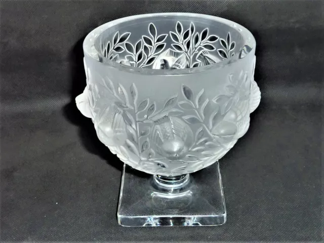 Lalique Vase Crisal Modèle Élisabeth Crystal Kristall Vaso Di Cristallo Oiseaux