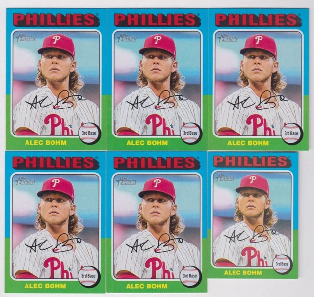 (6) ALEC BOHM 2024 TOPPS HERITAGE BASE + MINI LOT 469 PHILADELPHIA