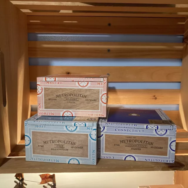 ONE Random ASSORTED Empty Wooden Cigar Box Craft. Organizer