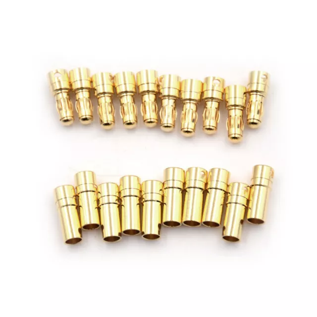 10Pair 3.5mm Gold-plated Bullet Banana Plug Connector Male And Female^ ZR