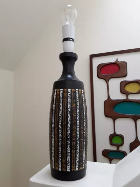 Vintage Wood Lamp Mid Century Retro Atomic Space Age MCM