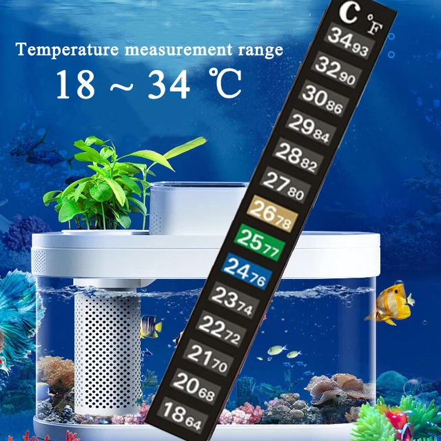 Aquarium Thermometer Stick On LCD Fish Tank Strip Sticker Easy Read Temperature