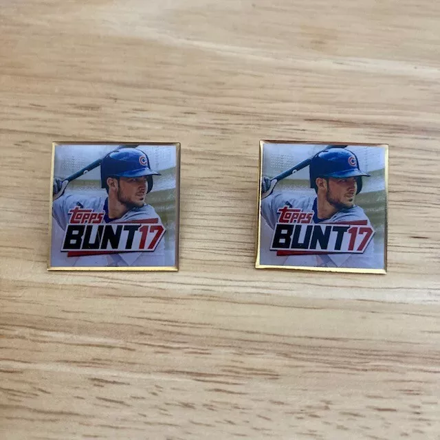 [Lot of 2] KRIS BRYANT Chicago Cubs "TOPPS BUNT 2017" Promotional Gold Lapel Pin