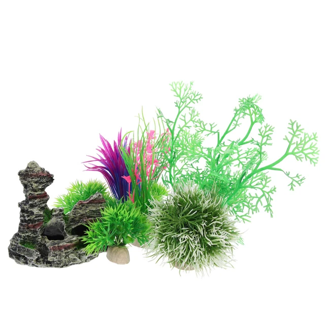 Décoration D'aquarium Accessoire De Paysage Ornement Plante Artificiel