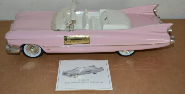 Jim Beam 1959 Cadillac Empty Beams Pink Convertable Decanter