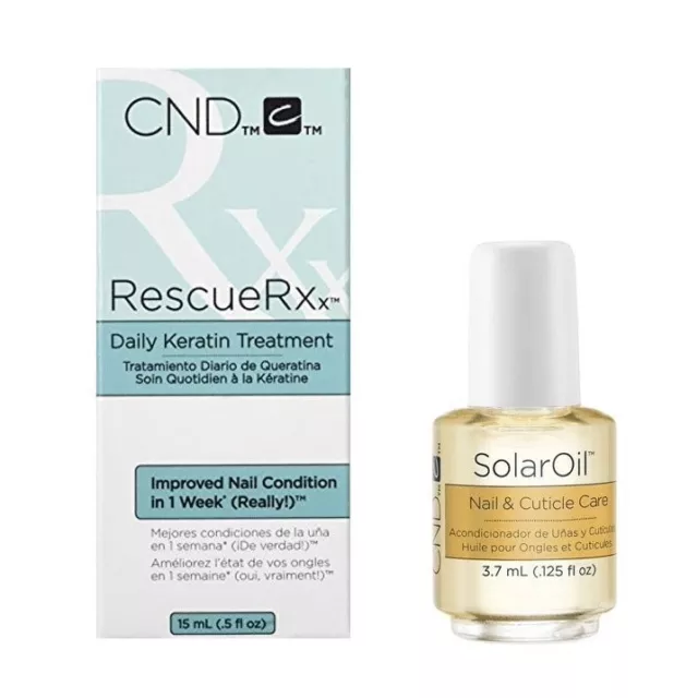 Cnd Rescue RXx Daily Keratin Treatment 0.5oz + Solar Oil mini 0.125oz