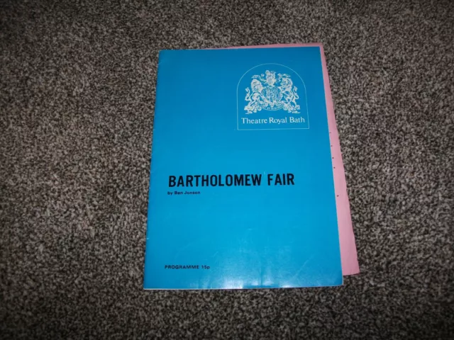 Bartholomew Fair theatre Programme (1978, Michael Attwell, Heather Baskerville)