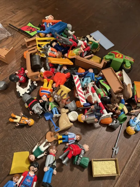 Play Mobil Geobra large Mix lot of action Figure Toys Knights People Loose Vtg