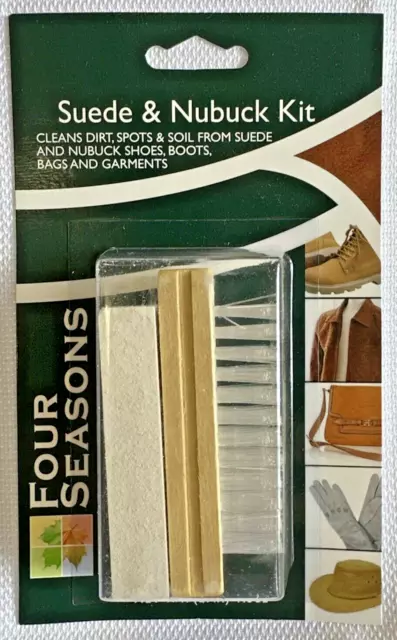 Four Seasons Suede & Nubuck Cleaner Care Kit Nylon Brush & Gum Bar (1.3oz) 3