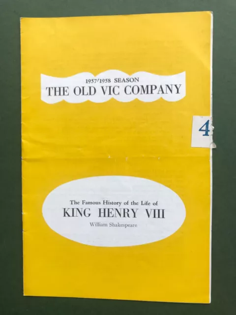 1957 Old Vic King henry VIII Theatre Programme Edith Evans  John Gielgud