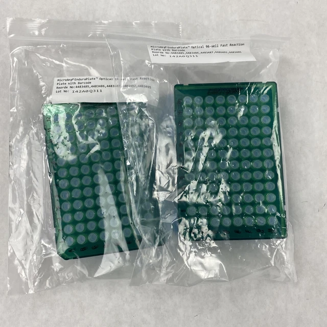 Set of 2 MicoAmp EnduraPlate Optical 96 Well Fast Reaction Plate with Barcode