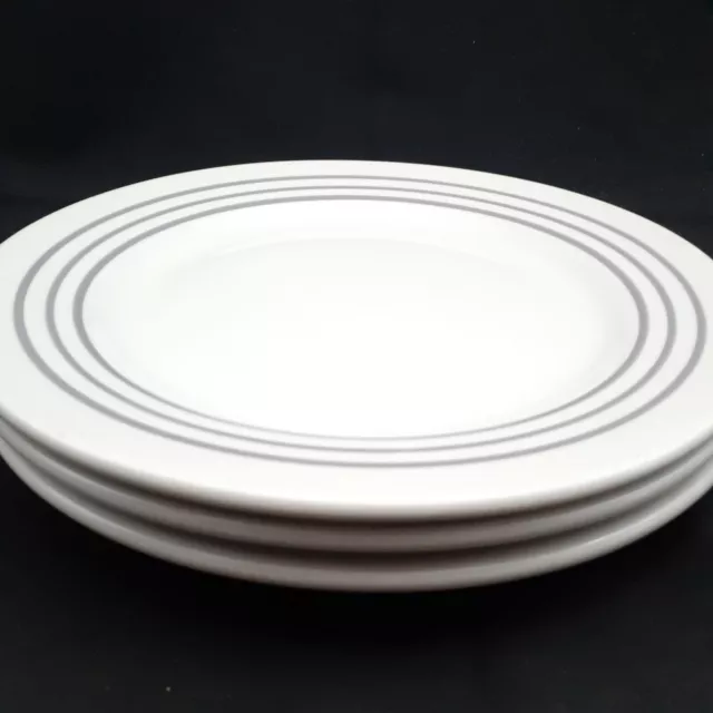 caribe china restaurant ware plate 10" MCM gray stripe Puerto Rico USA lot 3