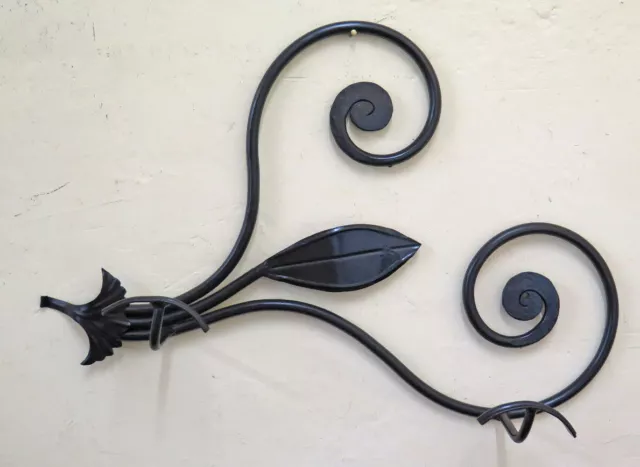Old Coat Hangers Wrought Iron Wall Forged Hand 2 Hooks Vintage CH34
