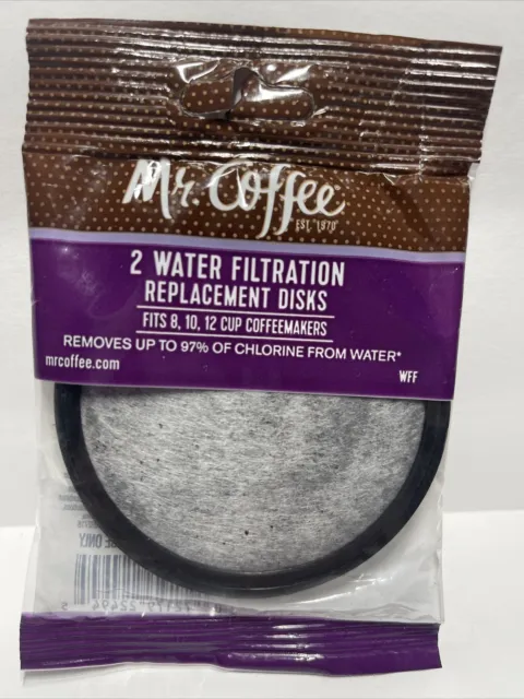Mr. Coffee Water Filtration Disks (Pack of 2) Removes 97% Of Chlorine New