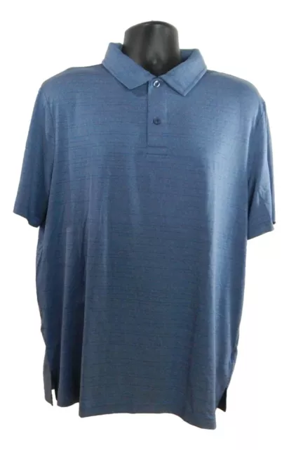 NEW Men's 32 Degrees Cool Polo Short Sleeve 2 Button Breathable Golf Shirt Blue