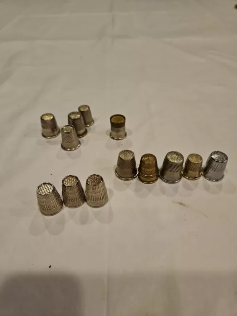VTG Lot of 13  Metal Thimbles - Spain, West Germany & England