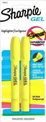 Sharpie Accent Gel Highlightes, Fluorescent Yellow, 2 Highlighters (1780473)