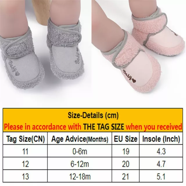 Anti-slip Girls Toddler Baby Slippers Shoes Infant Boots Socks Crib 2