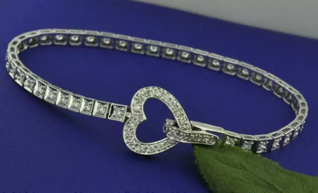 Pulsera de tenis de boda con diamantes de imitación de talla redonda de...