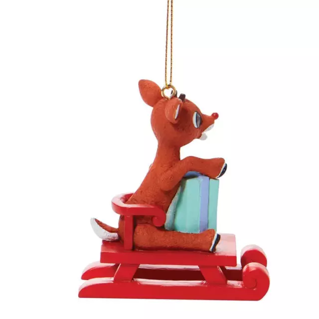 Rudolph on Red Sled Christmas Ornament Department 56 2