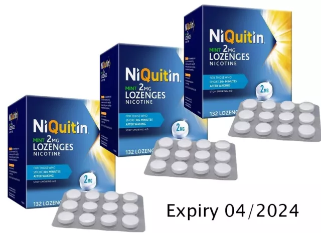 NiQuitin Menta Pastillas 2mg De 132 Pastillas Pack 3 Caduca 11/2024