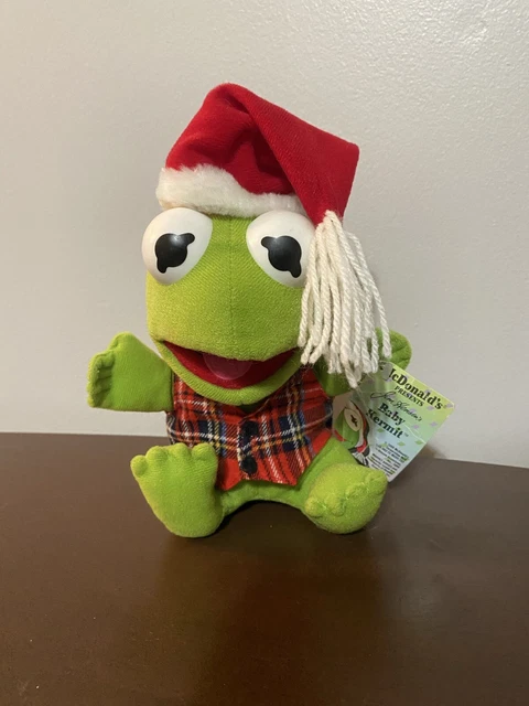 1987 McDonalds Christmas Baby Kermit The Frog PLUSH Jim Henson Muppet Babies Vtg