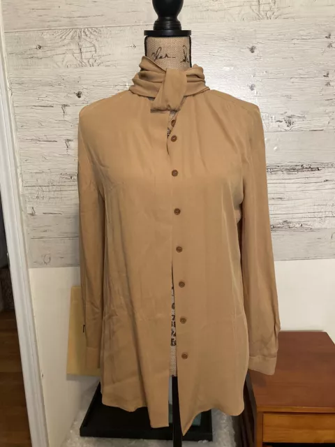 Authentic Giorgio Armani Tan Womans Blouse