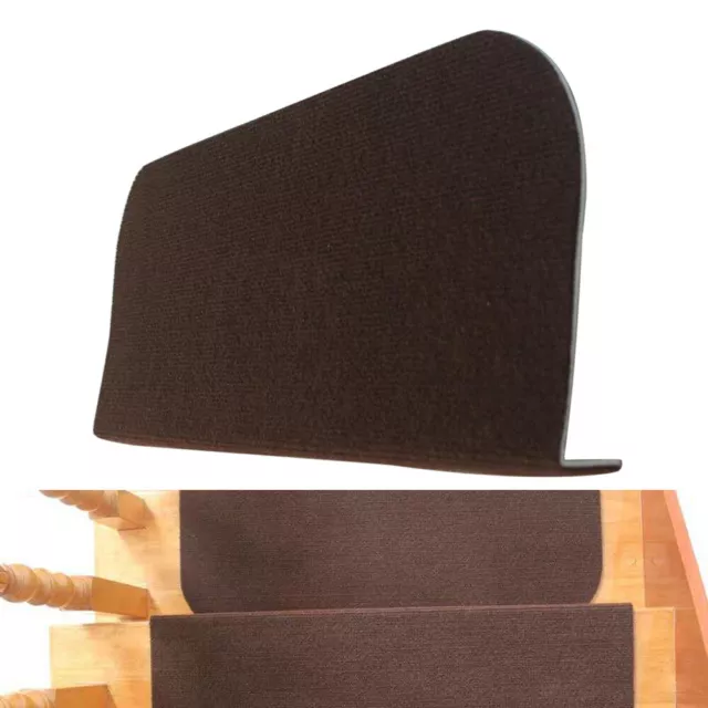 13x Skid-resistant Stair Treads Step Pads Carpet Mats Brown Washable Reusable US