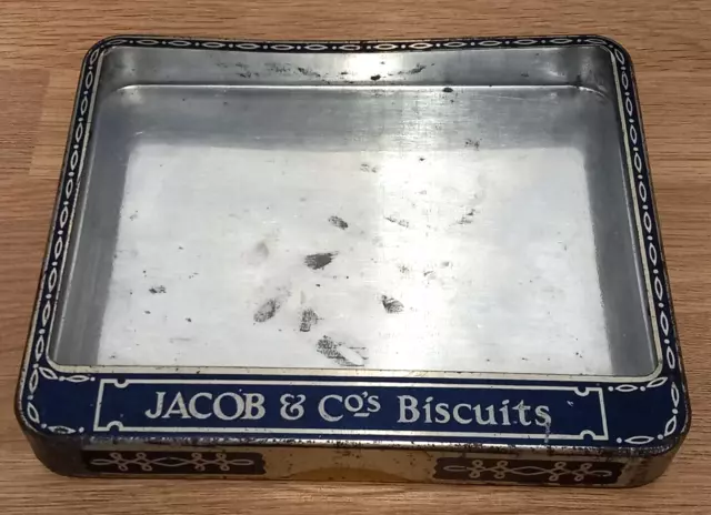 Delightful Glass Display Top Shop Counter Tin, Jacob & Co's Biscuits c1915/20