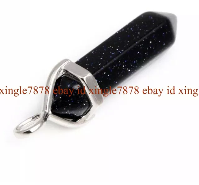 Crystal Gemstone Necklace Pendant Natural Chakra Stone Energy Healing with Chain 4