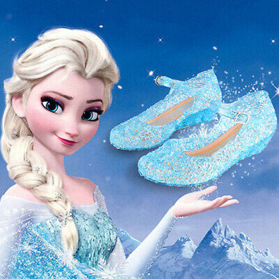 Girls Sandal Jelly Shoes Frozen Princess Elsa Cosplay Fancy DressUp Wedding Gift